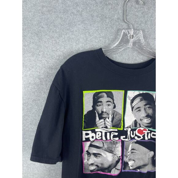 Philco Poetic Justice Tupac Shirt Size XL Black Short Sleeve 90s Rap Hip Hop Tee - Picture 2 of 8